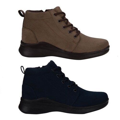 Kit de 2 pares de botas de piso con agujetas para mujer, marca Shosh, mod. 1048283