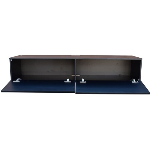 Centro De Entretenimiento para tv Flotante Hogare , 2 Puertas color Negro