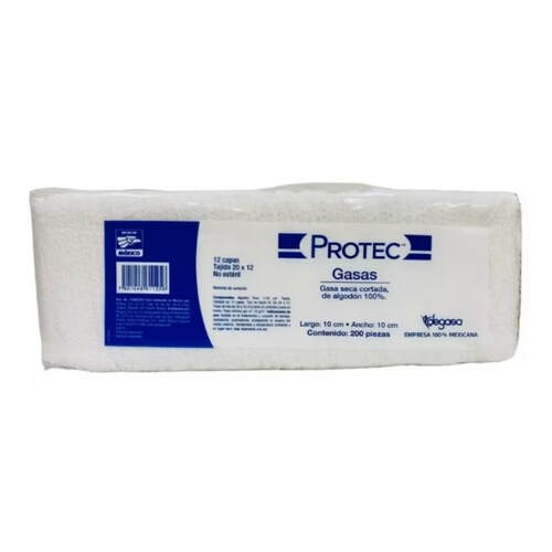 Esponja de Gasa Protec 10x10cm c/200pz / No Estéril - Médica Depot