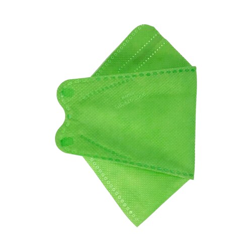 Cubrebocas Kf94 Mascarillas 3d Colores 10pzs Filtración 94% Verde Limon.