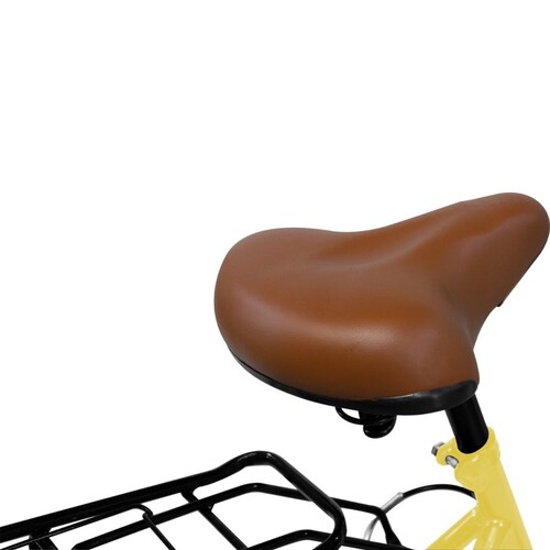 Bicicleta Vintage Retro R26 Clasica Urbana 6 Velocidades Canastilla Plegable Asiento Ajustable Frenos V.Break Amarilla Centurfit 