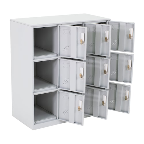 Locker Metalico Guardex 9 Puertas Casilleros de Almacenamiento 180 cm con Llave