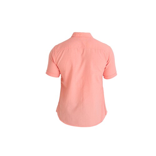 Camisa Manga Corta Casual Slim Fit Hombre Cuello Camisero Chili Beans Color Coral