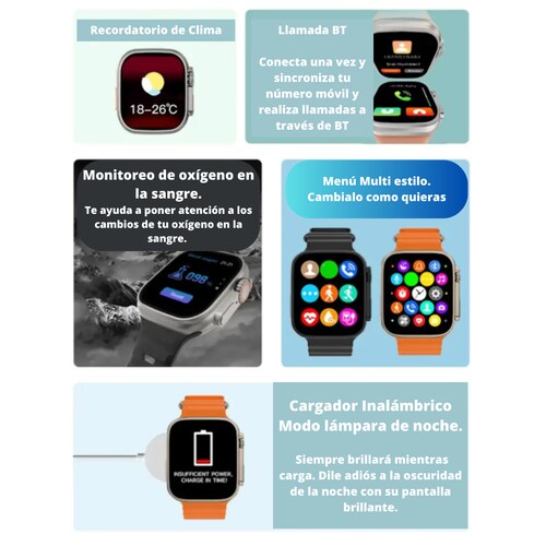 Reloj Digital Serie AT8 Ultra Max color Negro Titanio con 2 Correas.