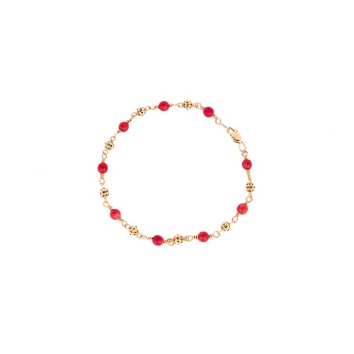 Pulsera Coral Oro 14 Kilates.