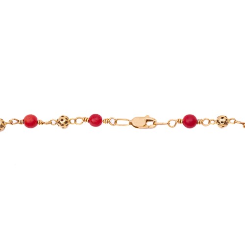Pulsera Coral Oro 14 Kilates.