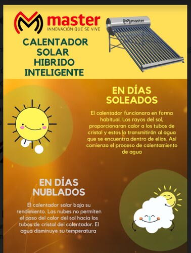 Boiler Calentador de Agua Inteligente Dual Solar y Electrico para Sistemas de Baja Presion (Sin Bombas) con Capacidad de 200 Litros Controlable desde App con tu Smartphone / Master / MP-200LBOILER