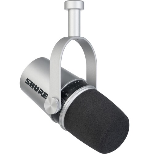 MICROFONO DINAMICO USB Y XLR MV7-S PLATA