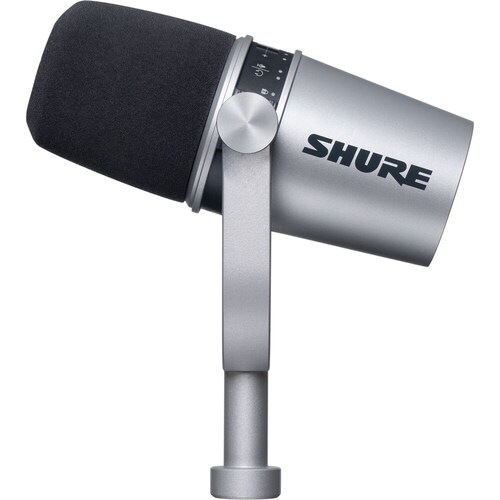 MICROFONO DINAMICO USB Y XLR MV7-S PLATA