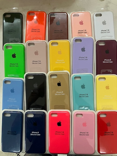 Case iPhone 7/8 Lila Violeta Logo Silicon y Microfibra Funda Protector