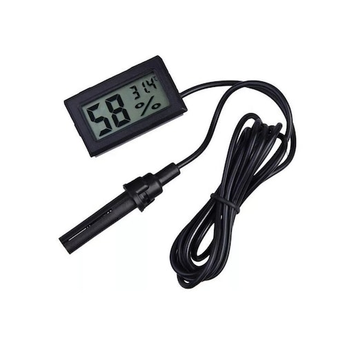 Termohigrometro Digital Termometro Sonda Medidor De Humedad Negro