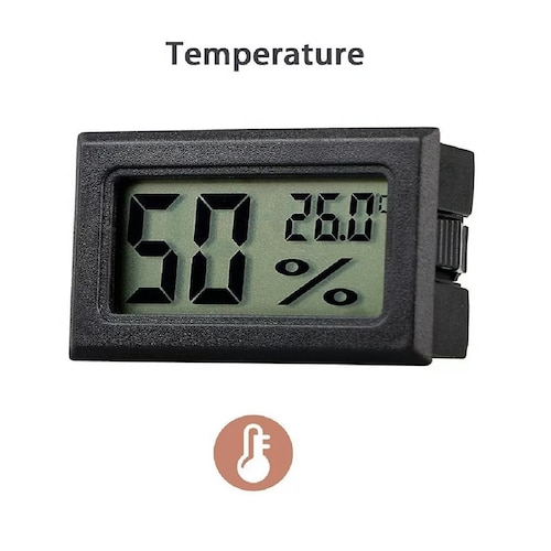 Termohigrometro Digital Termometro Sonda Medidor De Humedad Negro