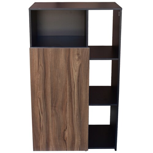 Hogare Mueble Alacena Despensero Organizador Practico Multiusos de melamina de alta resistencia, con puerta y estantes Color Negro Parota
