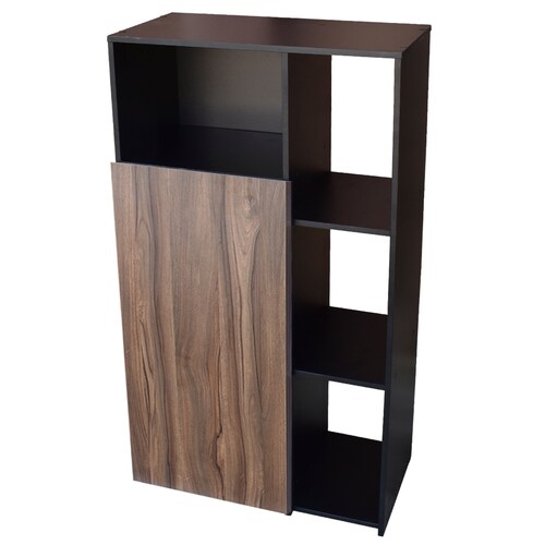 Hogare Mueble Alacena Despensero Organizador Practico Multiusos de melamina de alta resistencia, con puerta y estantes Color Negro Parota
