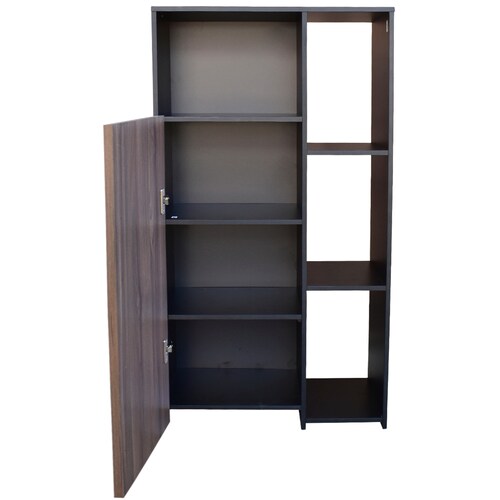 Hogare Mueble Alacena Despensero Organizador Practico Multiusos de melamina de alta resistencia, con puerta y estantes Color Negro Parota