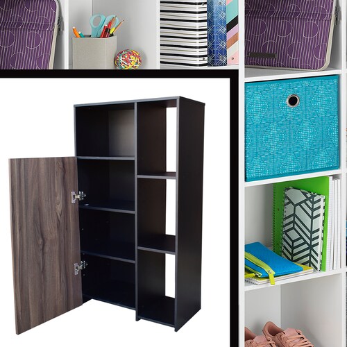 Hogare Mueble Alacena Despensero Organizador Practico Multiusos de melamina de alta resistencia, con puerta y estantes Color Negro Parota