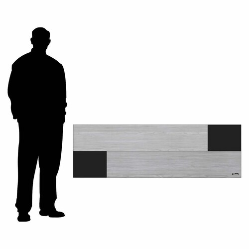 Cabecera Queen Flotante Estilo Minimalista Playcon Color Gris y Negro .