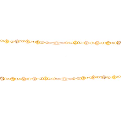 Rosario 3 Oros 14 Kilates 82 cm x 3 mm.