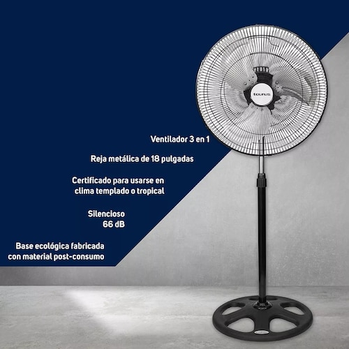 Ventilador Metalico 18" 3 en 1 TAURUS MARTE 3 Vel 3 Aspas