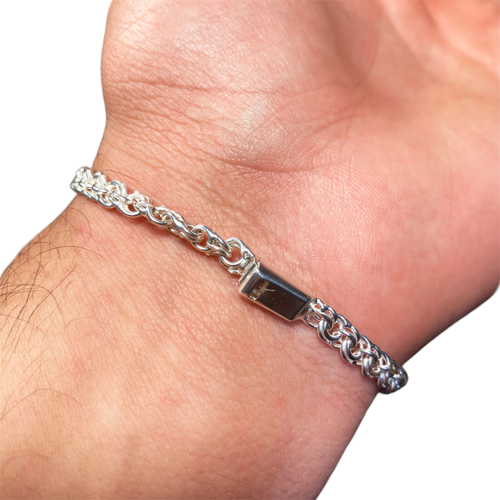 Pulsera San Judas Tadeo Esclava Plata Solida Ley 925 20 cm