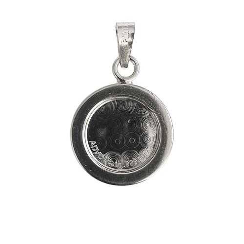 Dije Medalla San Miguel Arcangel Zirconias Plata Pura 999