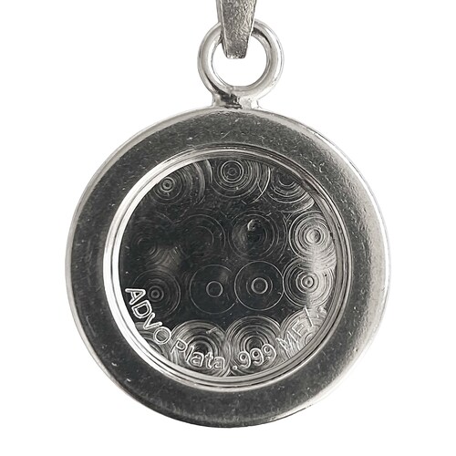Dije Medalla San Miguel Arcangel Zirconias Plata Pura 999