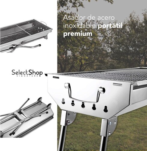 Asador de carbon plegable portatil