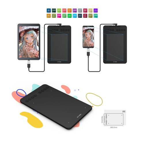 Tableta Grafica Xp-pen Deco Mini 7w Inalambrica color Negra