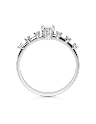ANILLO DE PROMESA CON PIEDRA DALIA 10K ORO BLANCO ABBA JOYAS.