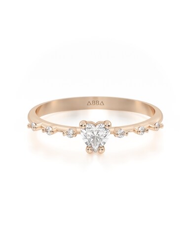 ANILLO DE PROMESA CON PIEDRA DALIA 10K ORO ROSA ABBA JOYAS.