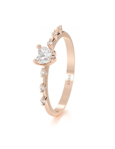 ANILLO DE PROMESA CON PIEDRA DALIA 10K ORO ROSA ABBA JOYAS.