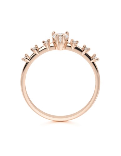 ANILLO DE PROMESA CON PIEDRA DALIA 10K ORO ROSA ABBA JOYAS.