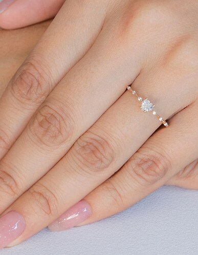 ANILLO DE PROMESA CON PIEDRA DALIA 10K ORO ROSA ABBA JOYAS.
