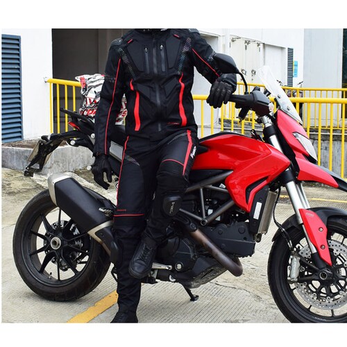 Pantalones de motociclista para hombre con armadura con forro interior de  aramida resistente a la abrasión, para todas las estaciones (color negro