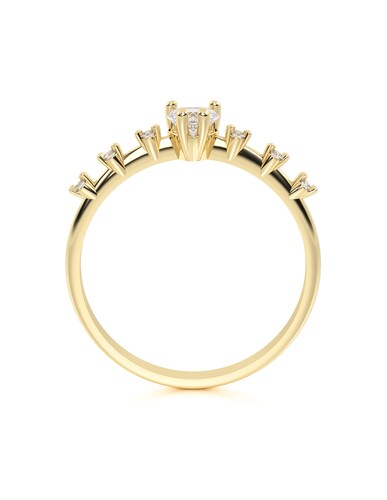 ANILLO DE PROMESA CON PIEDRA DALIA 14K ORO AMARILLO ABBA JOYAS.