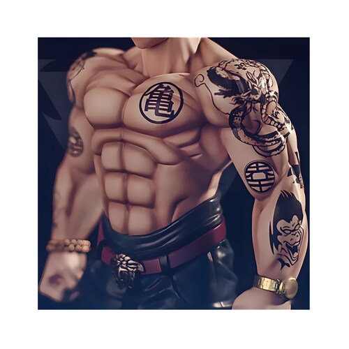 Figura Juguete Muñeco Dragon Ball Goku Tatuado Con Caja