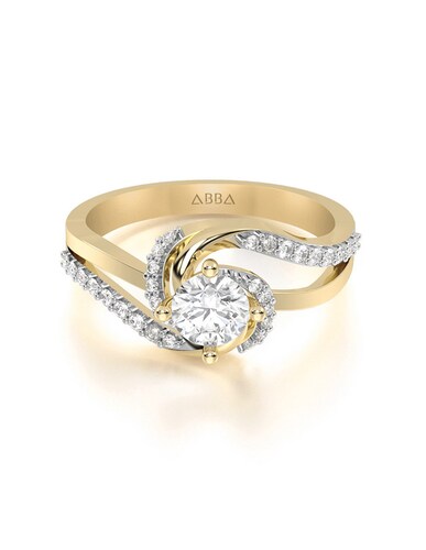 ANILLO DE COMPROMISO 10K ORO AMARILLO CON PIEDRA LANA ABBA JOYAS.