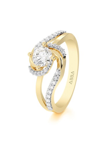 ANILLO DE COMPROMISO 10K ORO AMARILLO CON PIEDRA LANA ABBA JOYAS.