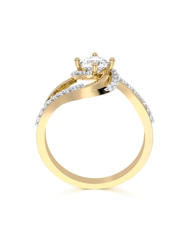 ANILLO DE COMPROMISO 10K ORO AMARILLO CON PIEDRA LANA ABBA JOYAS.