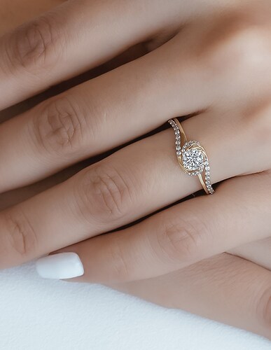 ANILLO DE COMPROMISO 10K ORO AMARILLO CON PIEDRA LANA ABBA JOYAS.
