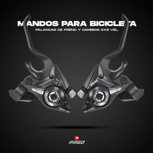 Mandos Bicicleta Dual Palanca Freno Y Cambios 24 Velocidades
