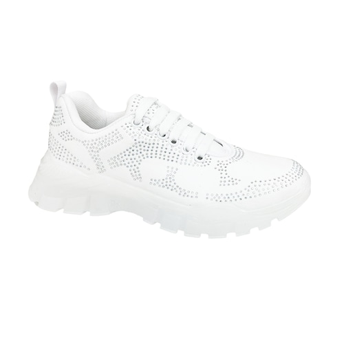 Tenis Blancos De Plataforma Mujer Zizu Moda Juvenil