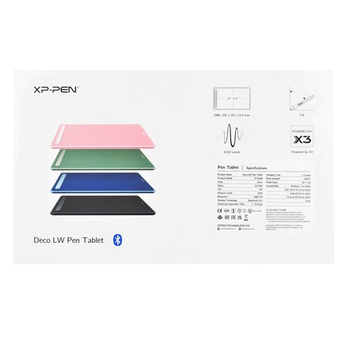 Tableta Grafica Xp-pen Drawing Deco Lw Con Bluetooth inalambrica color Rosa