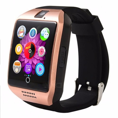 Smart Watch Q18 Curvo Reloj Celular Inteligente Android Sim Dorado.