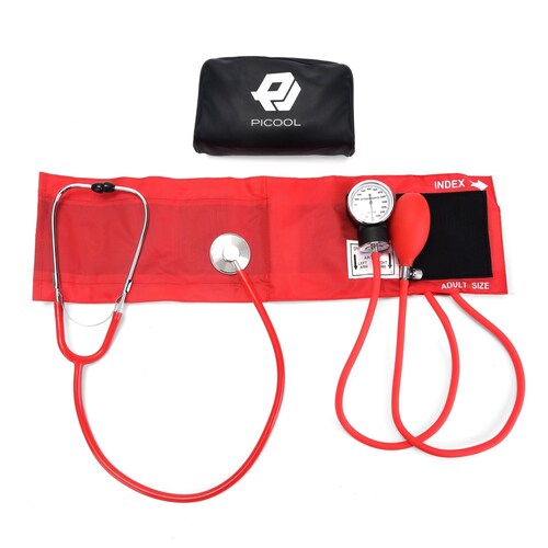 Kit Baumanometro Aneroide Manual Con Estetoscopio y Maletin 