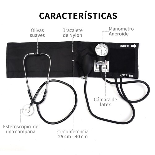 Kit Baumanometro Aneroide Manual Con Estetoscopio y Maletin 
