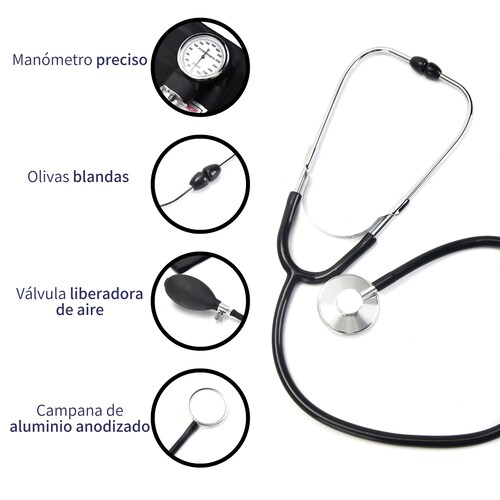 Kit Baumanometro Aneroide Manual Con Estetoscopio y Maletin 