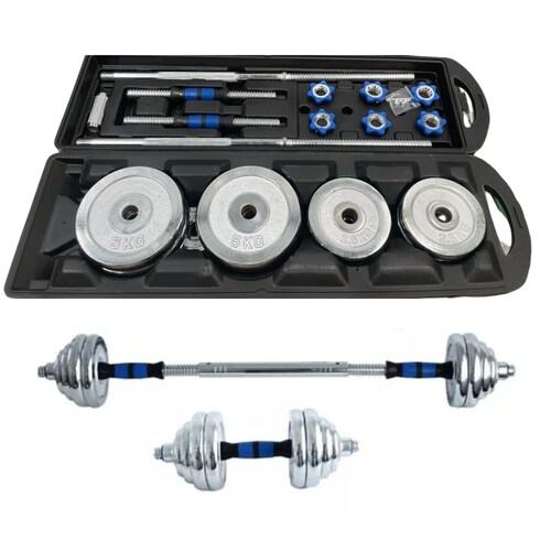 Kit De Mancuernas Pesas Con Barra Discos Ejercicio Gym 50kg