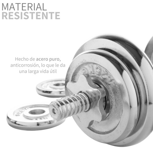 Kit De Mancuernas Pesas Con Barra Discos Ejercicio Gym 50kg