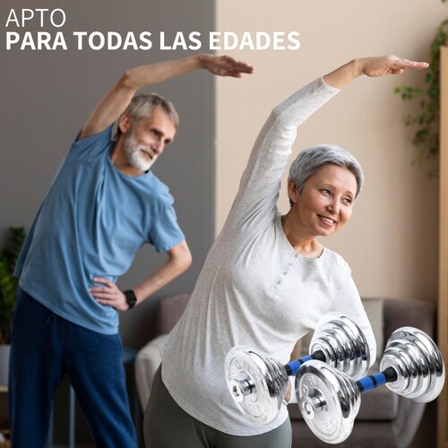 Kit De Mancuernas Pesas Con Barra Discos Ejercicio Gym 50kg